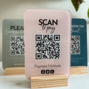 Mini QR Code Social Media Display Sign Facebook Instagram Business Sign Payment Sign Appointment