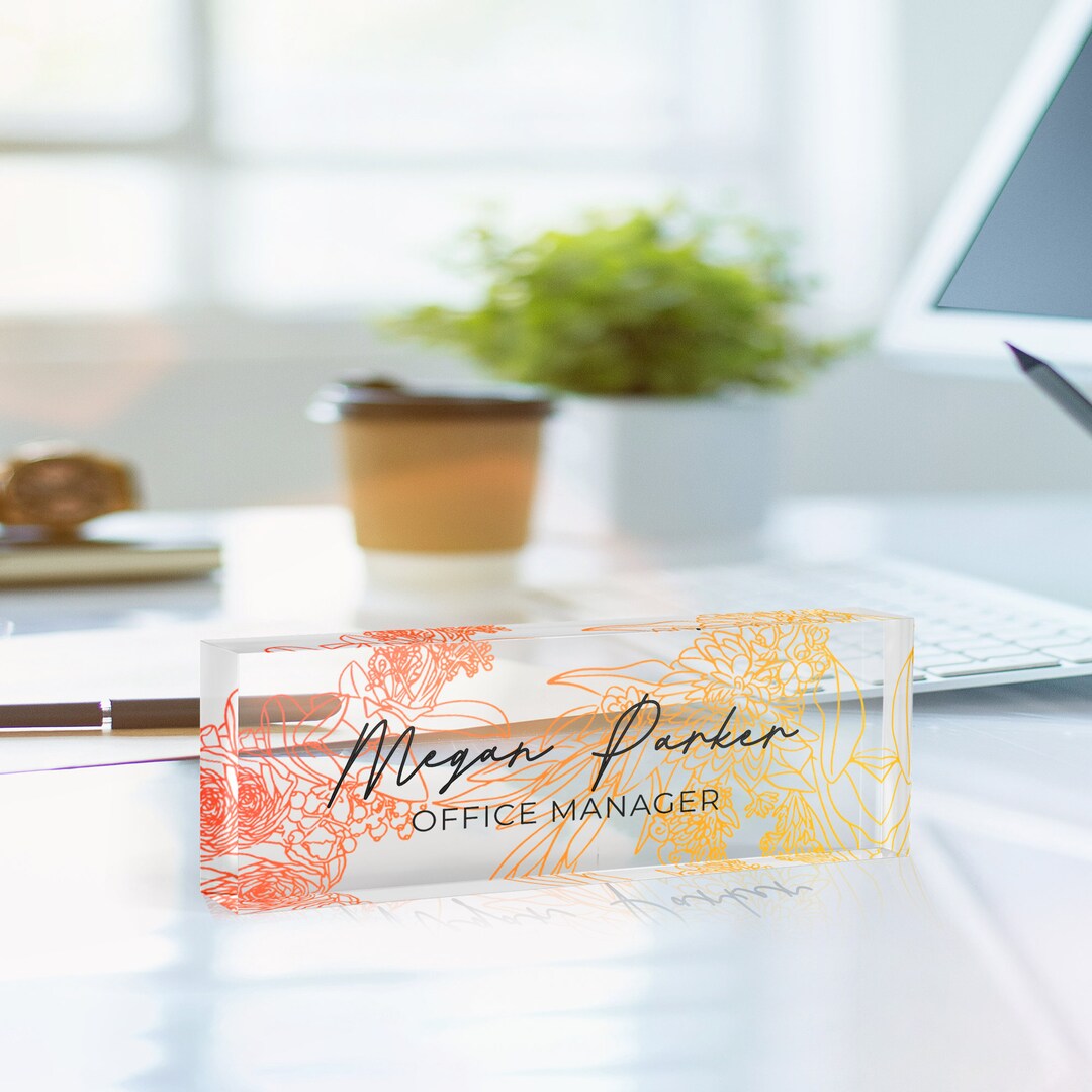 Personalized Desk Name Plate, Custom Acrylic Name Plate, Gift for Her ...