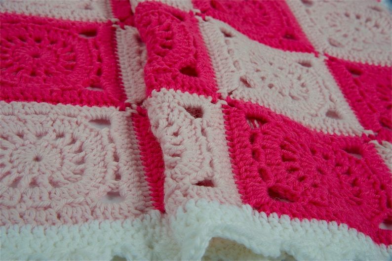 Pink Crochet Flowers Warm Winter Baby Shower Gift Hypoallergenic Ultra Soft Merino Wool Newborn Baby Girl Coming Home Blanket