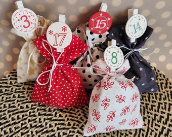 Adventkalender zum Befüllen aus Stoff