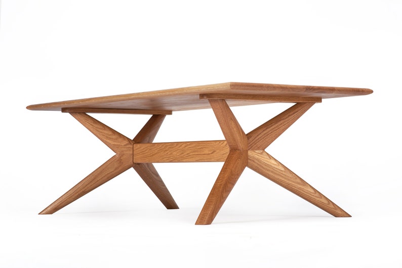 The Chantry A coffee table handmade in solid oak with elegant lines and a unique X-frame image 4