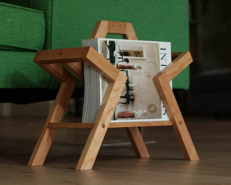 The Farleigh Wooden magazine rack, vinyl record holder or magazine storage image 2