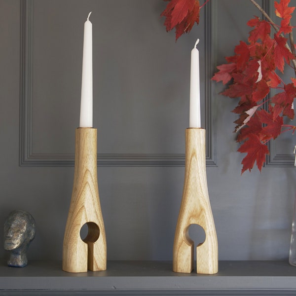 Wooden Candlesticks Etsy