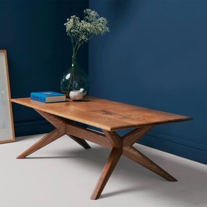The Chantry A coffee table handmade in solid oak with elegant lines and a unique X-frame image 1
