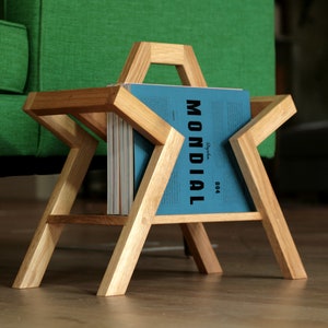 The Farleigh Wooden magazine rack, vinyl record holder or magazine storage image 1