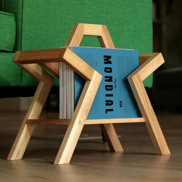 The Farleigh | Wooden magazine rack, vinyl record holder or magazine storage