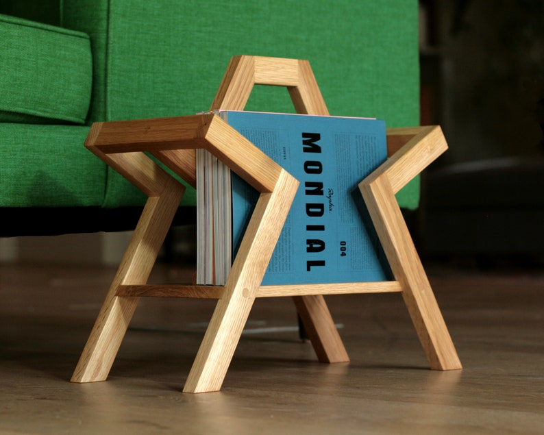 The Farleigh Wooden magazine rack, vinyl record holder or magazine storage image 1