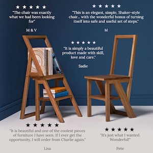 The Iford | A library step chair or multi-functional, space-saving step stool