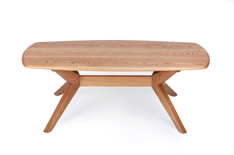The Chantry A coffee table handmade in solid oak with elegant lines and a unique X-frame image 8
