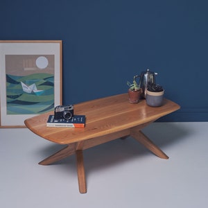 The Chantry A coffee table handmade in solid oak with elegant lines and a unique X-frame image 7