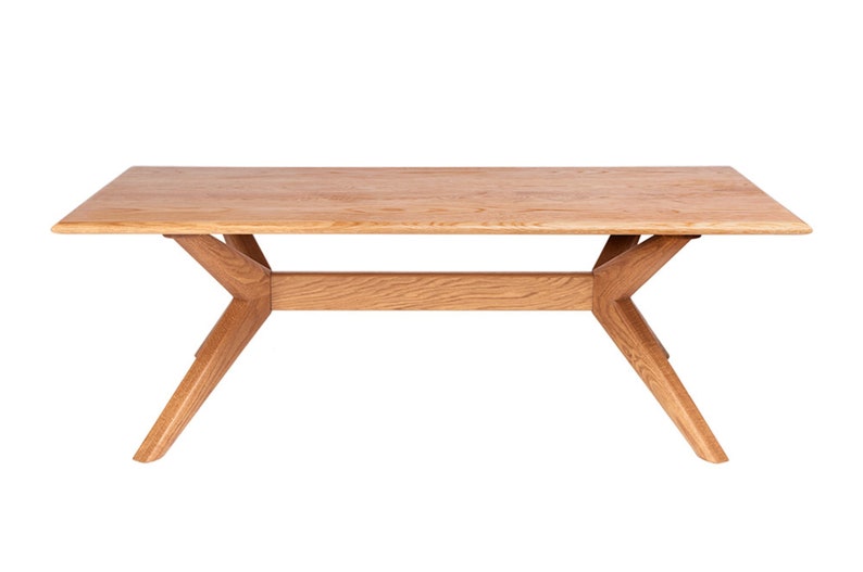 The Chantry A coffee table handmade in solid oak with elegant lines and a unique X-frame image 2