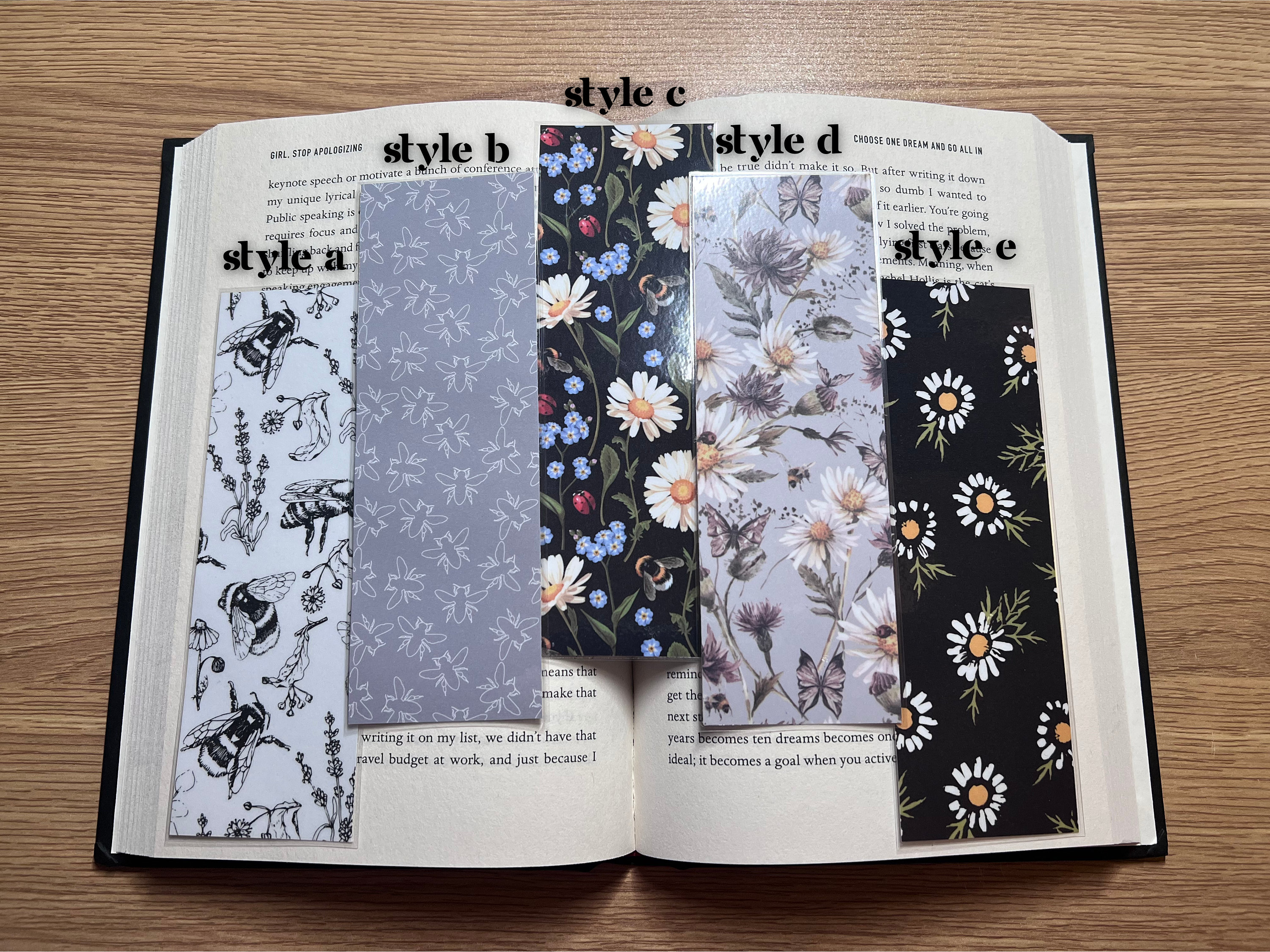 Bee Themed Bookmarks | Honey Honeycomb Floral Design Save the Bees ...