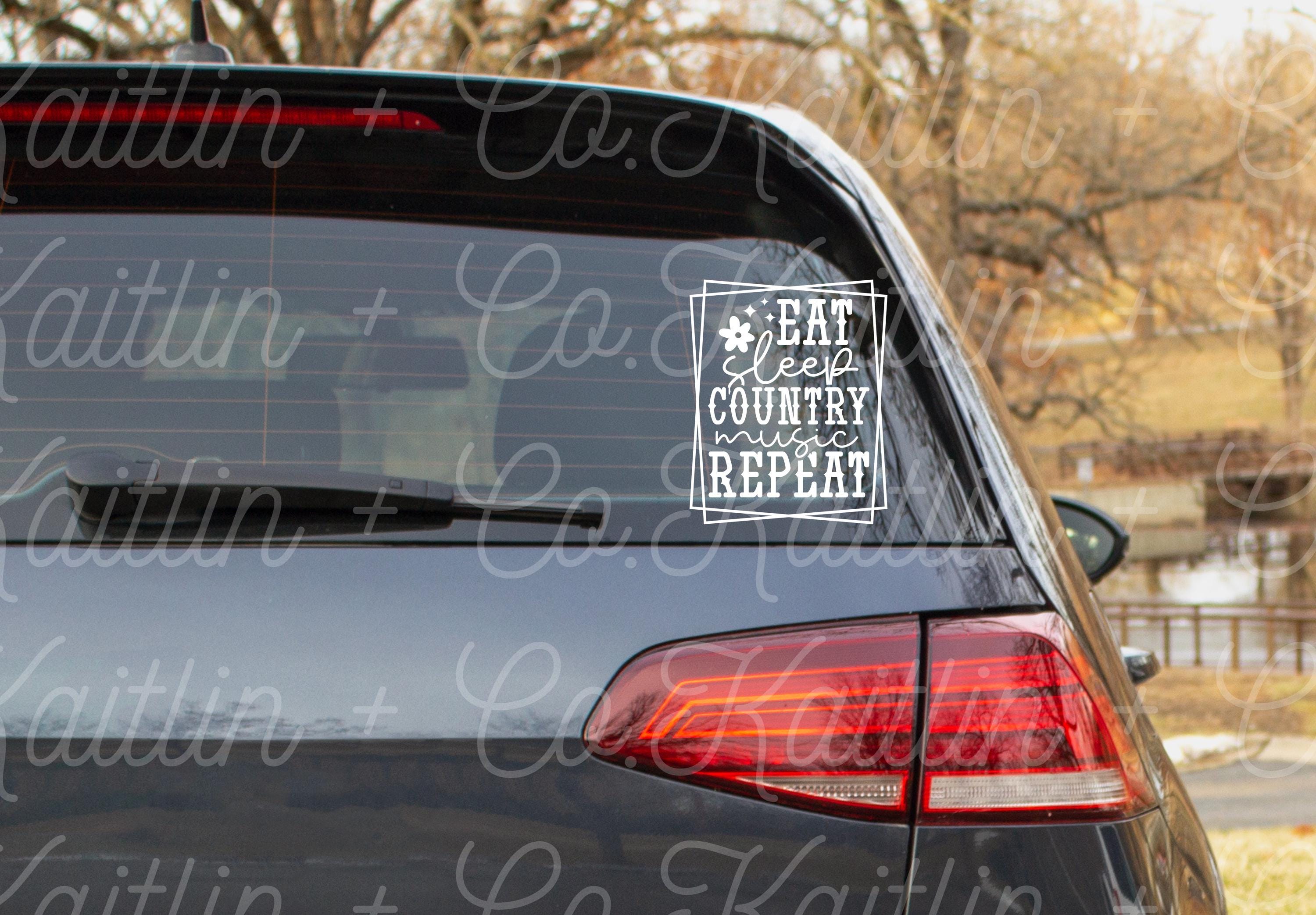 Eat Sleep Country Music Repeat Car Decal | Vinyl Bumper Sticker for ...
