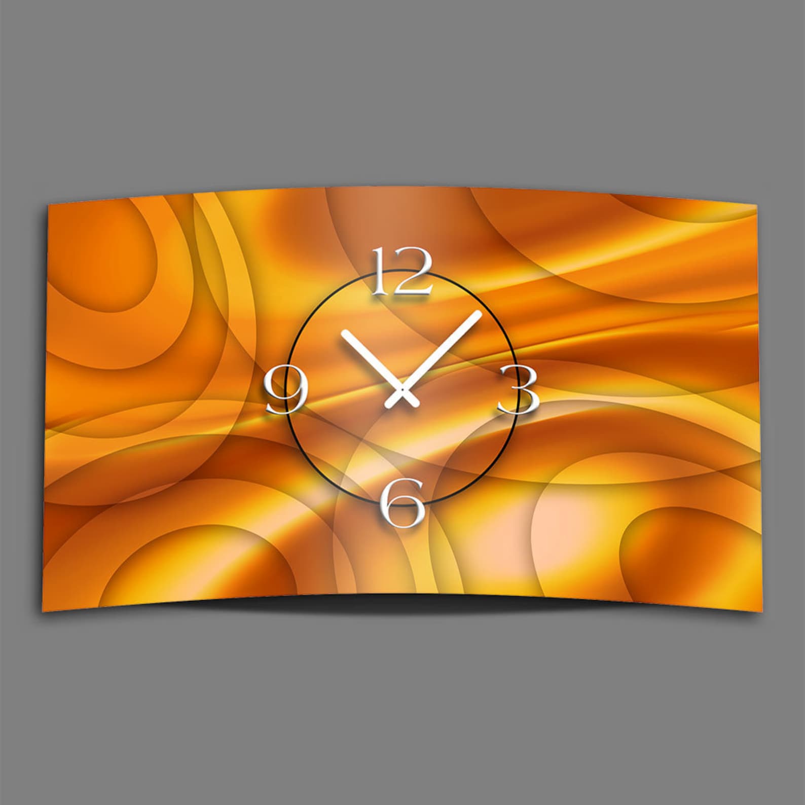 Abstract Orange Designer Wall Clock Modern Wall Clock Design Quiet No ...