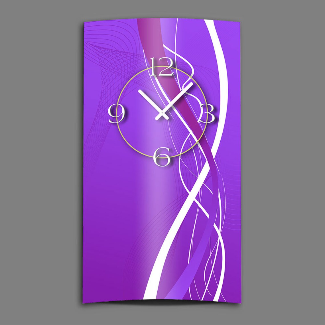 Abstract Purple Designer Wall Clock Modern Wall Clock Design Quiet No