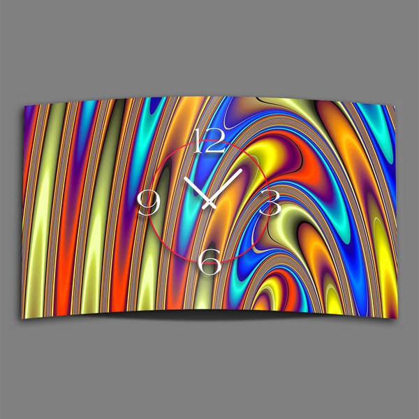 Art numérique liquide coloré design horloge murale moderne horloge murale design silencieux sans tic-tac DIXTIME 3D-0273