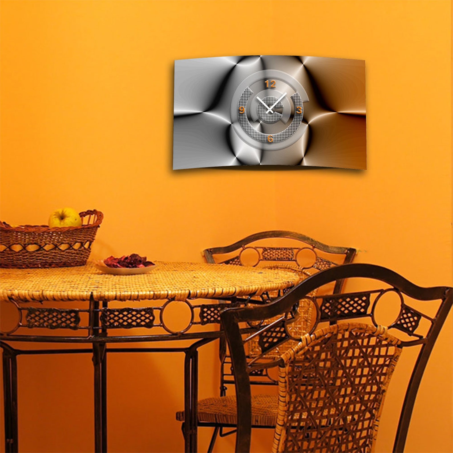 Abstract Grey Brown Designer Wall Clock Modern Wall Clock Design Quiet