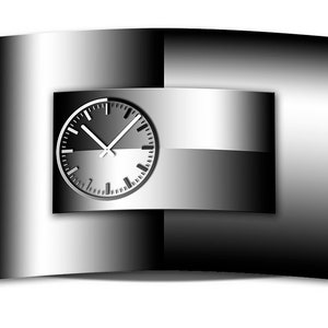 Wall clock XXL 3D optics Dixtime modern black white 50 x 70 cm quiet clockwork GR-004