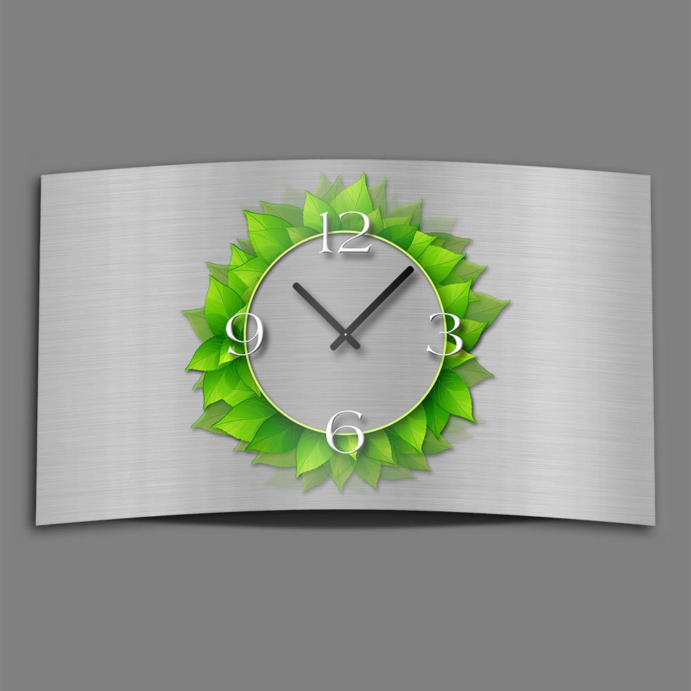 Dixtime Orologio Da Parete 3D Design Moderno - Grigio Metallizzato, Silenzioso, Made In Germany (modello 3DS-0042)