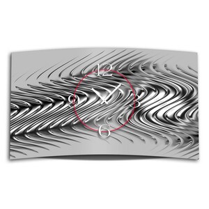 Abstract metallic grey designer wall clock modern wall clock design quiet no ticking DIXTIME 3DS-0271