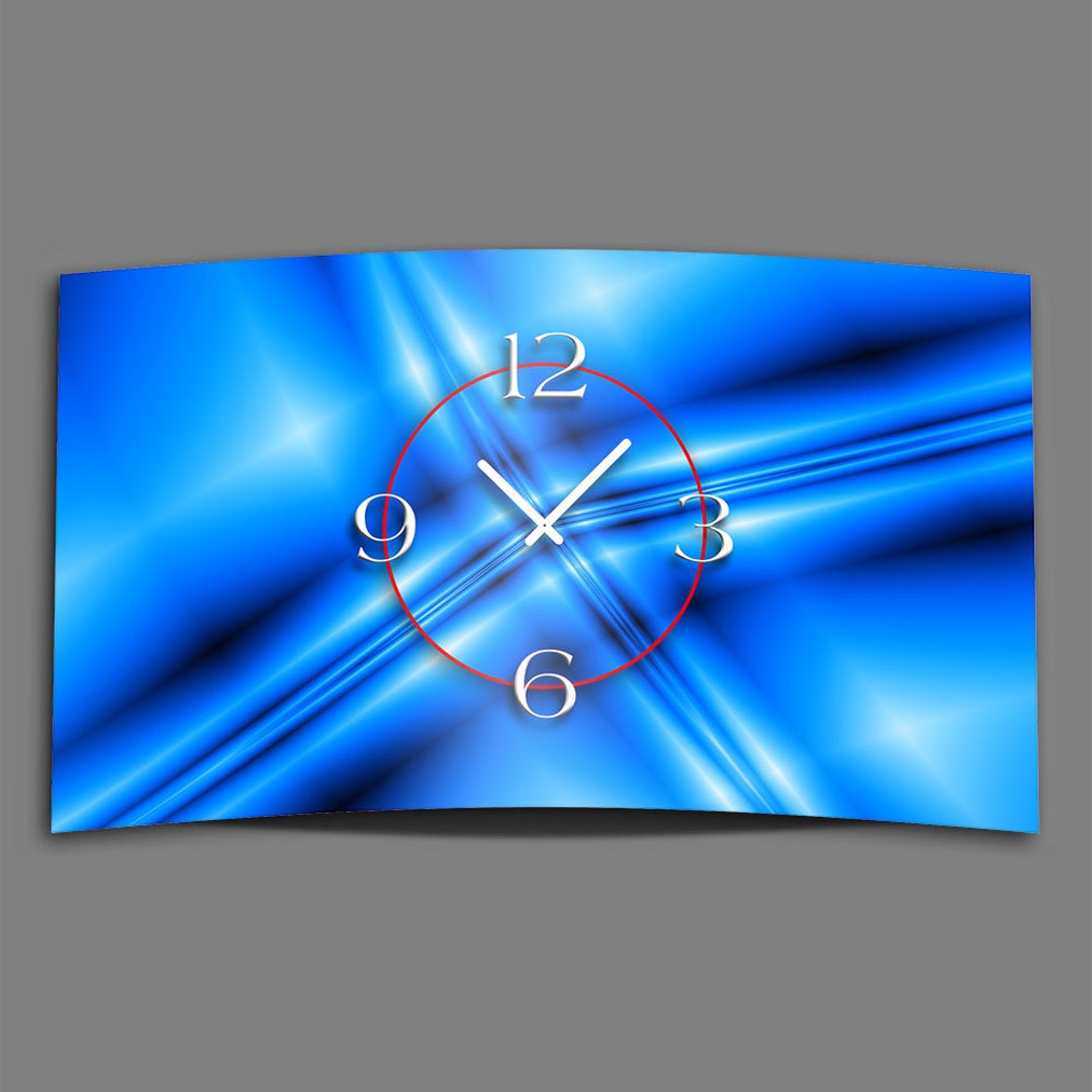 Reloj de pared de diseño abstracto azul, moderno, silencioso, sin ...