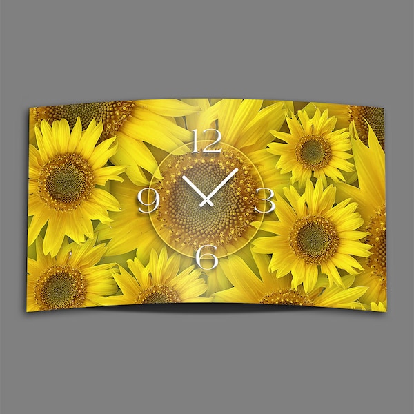 Tournesol horloge murale design horloge murale moderne design silencieux sans tic-tac dixtime 3DS-0148