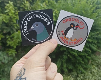 Stickers "Proletarische trots en ik poep op"