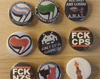 Spille- Antifa-1312-Fck Nzs-Acab-Vegan-acab-cat-trans-molotov