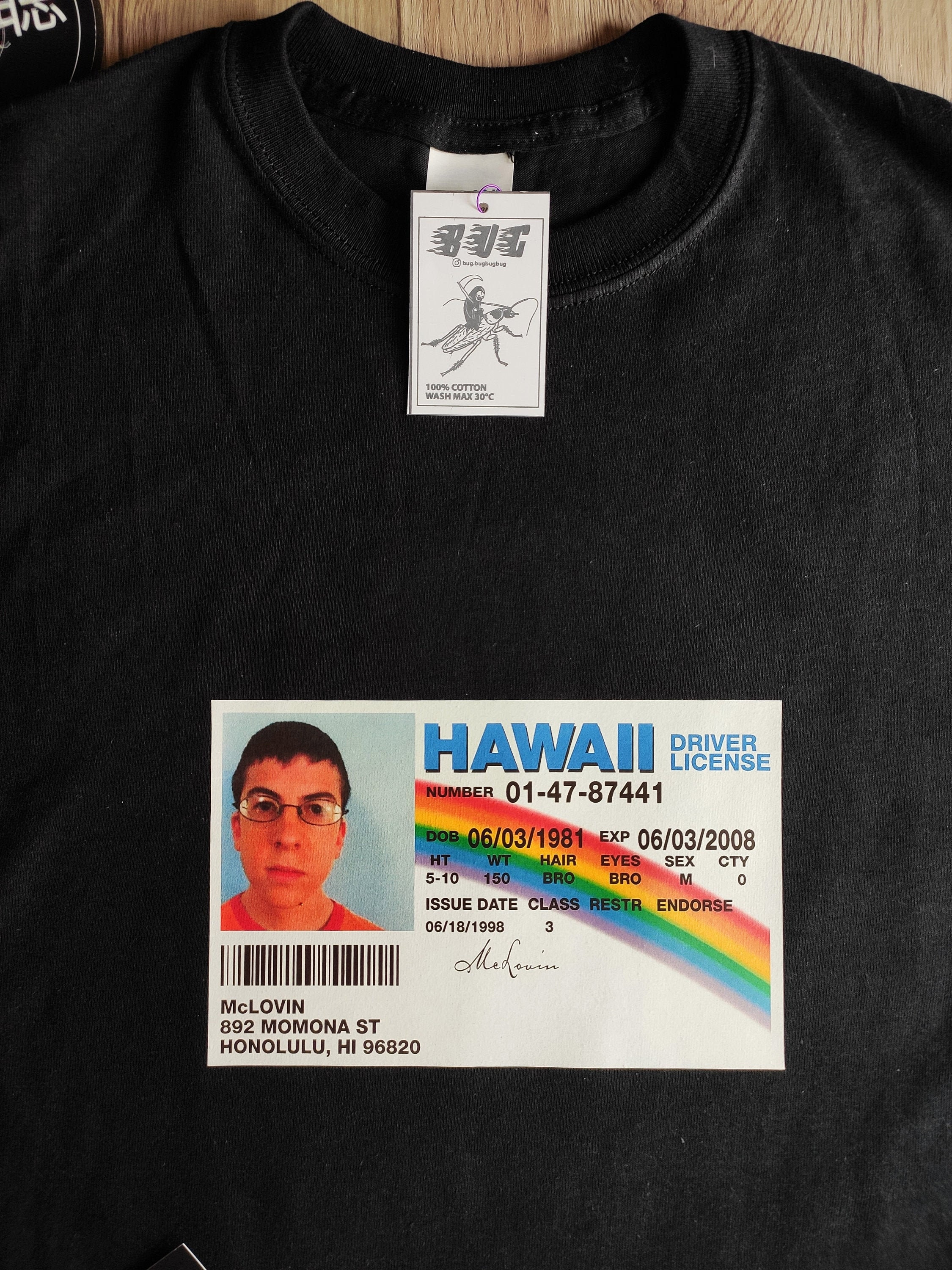 New Mclovin ID Driver License Shirt from Superbad Movie Graphic T-Shirt S-2XL 