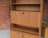 Super beautiful writing cabinet secretary highboard desk 60s illuminated