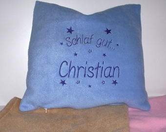 Kuschelkissen mit Namen und Spruch *bestickt* 40 x 40 cm inkl. Inlett