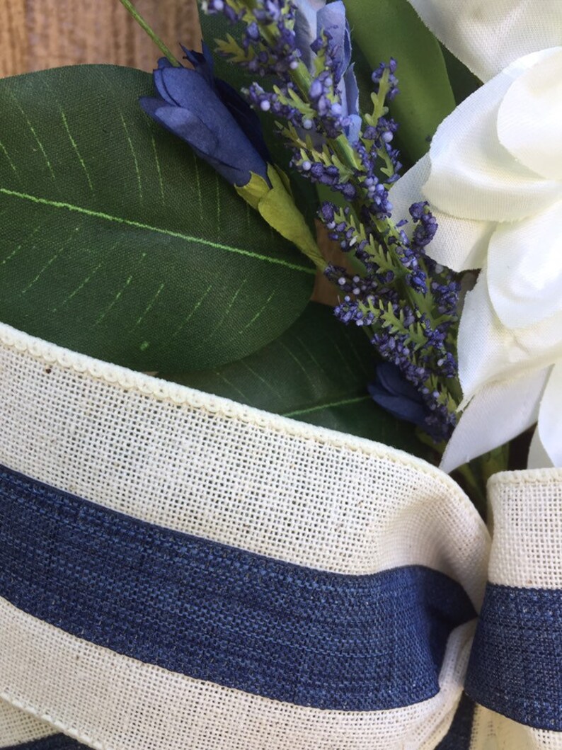 Cream Sunflower and Blue Lavender Wreath Farmhouse Wreath Etsy