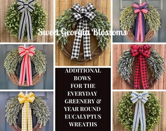 Additional Bows for the Everyday Greenery Grapevine Wreath, Interchangeable, Year Round, Holiday, Seasonal, Replacement Bows