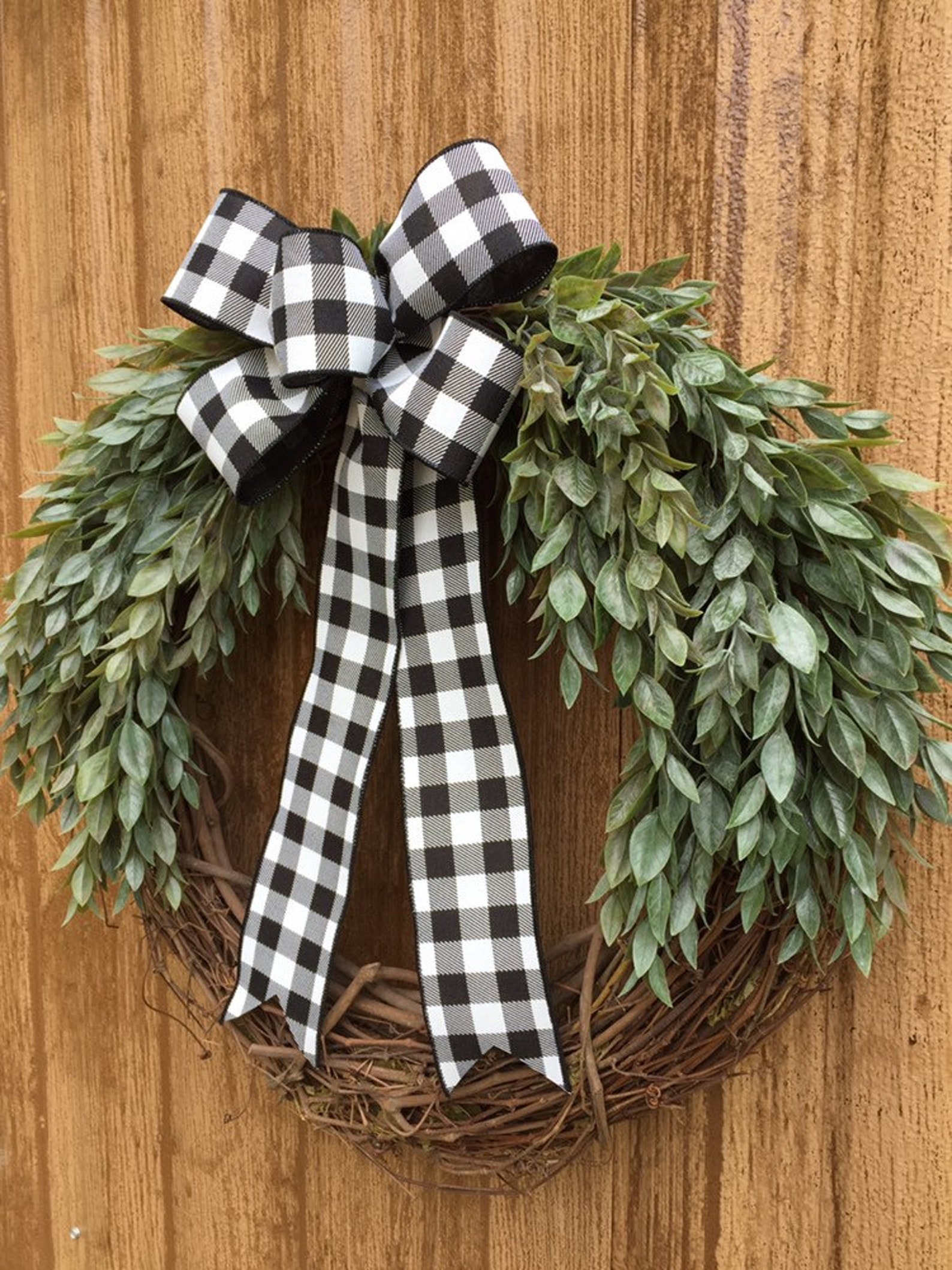 Everyday Greenery Grapevine Wreath Farmhouse Wreath Greenery Etsy