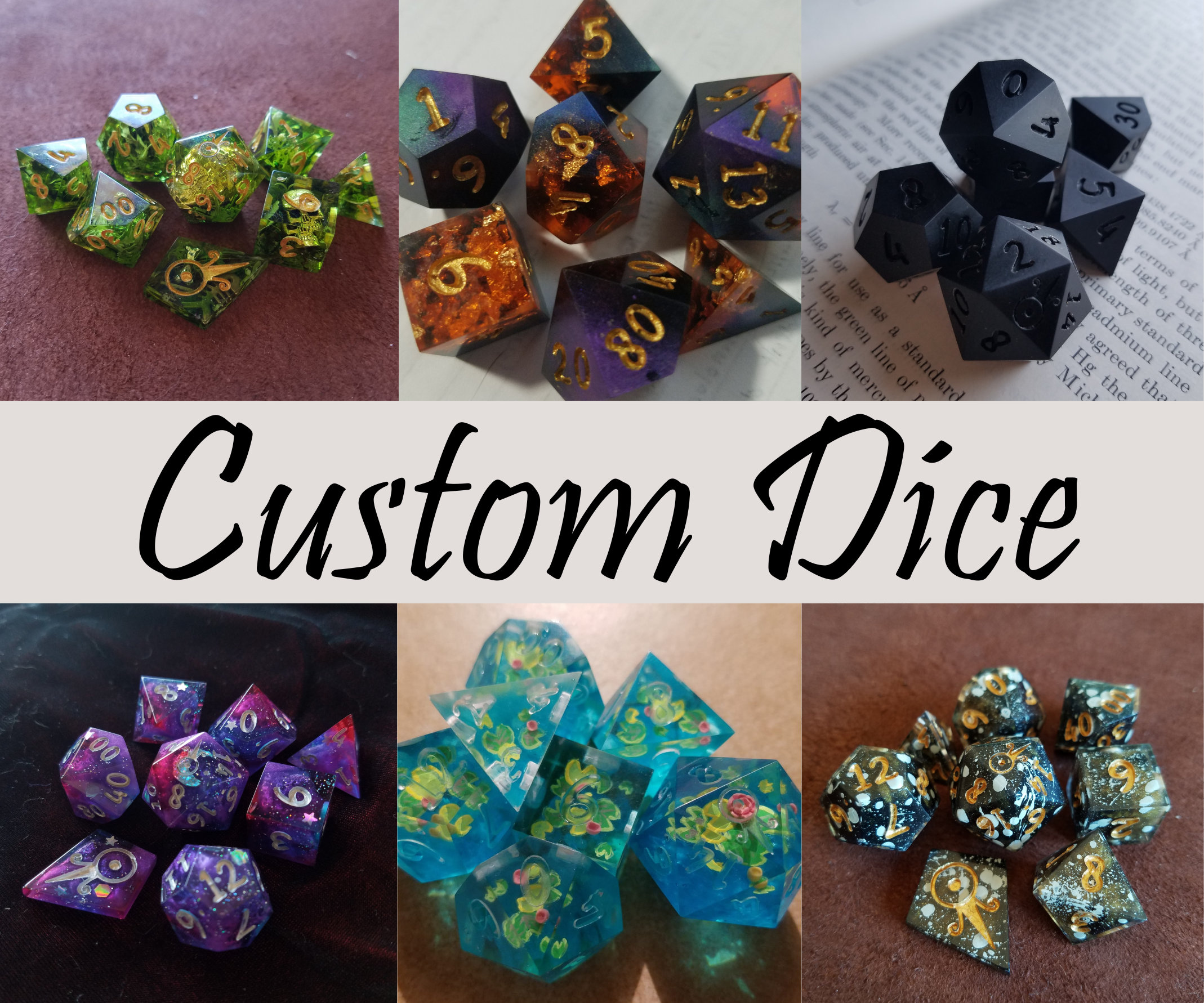 Custom Handmade 8pc Dice Commission Etsy