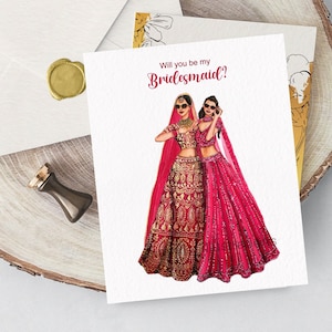 Indian Bridesmaid proposal card south Asian bridesmaid proposal card Sikh wedding digital card