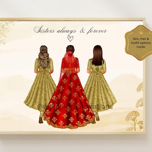 Bridesmaid proposal card, thank card for sister, sisters forever, gift for bride, Indian wedding, south Asian wedding, digital download