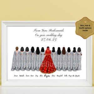 Personalised will be my Bridesmaid card for Indian Wedding, Indian Bridesmaid Proposal card, Desi Bridesmaid, south Asian Wedding