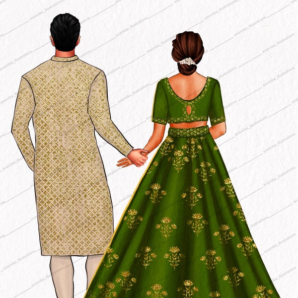 Indian wedding clip art/ wedding invite/ Indian wedding invite/ Indian Bridesman proposal/ wedding guest book alternative