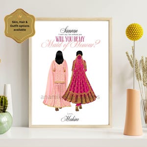 Cartão de proposta de madrinha personalizado, casamento indiano, cerimônia Nikah, proposta de madrinha para casamento muçulmano, presente para madrinha, para impressão