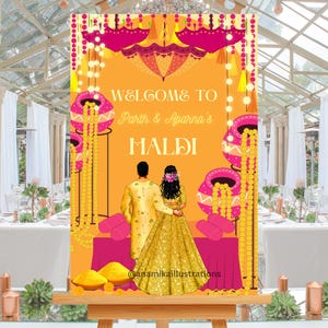 Haldi welcome sign, Haldi signage, Haldi welcome Board, Maticoor Sign, Indian Wedding Welcome Board, Pithi Welcome Sign, Digital Download