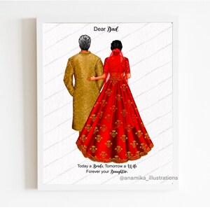 Custom Father and daughter card for Indian-American wedding, gift for Dad, South Asian Wedding, Digital download, Man of Honour card