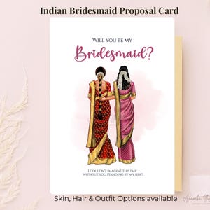 Bridesmaid Proposal card for South Indian Wedding, personalised card, Digital Print, Bridesmaid Gift, Maid of Honour Proposal, Digital Art