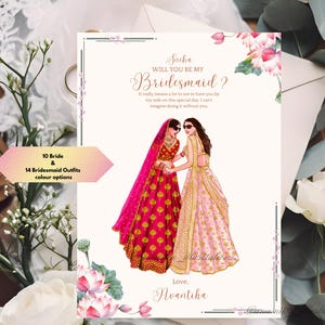 Personalised will be my Bridesmaid card for Indian Wedding, Indian Bridesmaid Proposal card, Desi Bridesmaid, south Asian Wedding