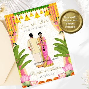 Custom Save the Card for South Indian Wedding, Kerala wedding invitation, Engagement ceremony card, Unique card, Digital Download, printable