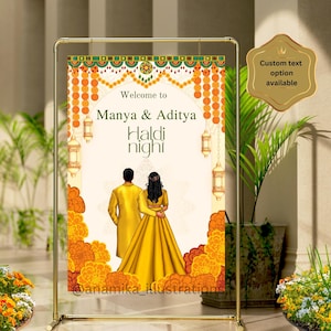 Haldi Wedding Sign, Gaye Holud Signage, Indian wedding decor, Digital Download, Haldi Decor, Desi Wedding board, Maiyon Sign, Pithi Sign