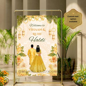 Haldi Wedding Sign, Gaye Holud Signage, Indian wedding decor, Digital Download, Haldi Decor, Desi Wedding board, Maiyon Sign, Pithi Sign