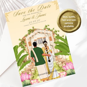 Custom Save the Card for South Indian Wedding, Kerala wedding invitation, Engagement ceremony card, Unique card, Digital Download, printable