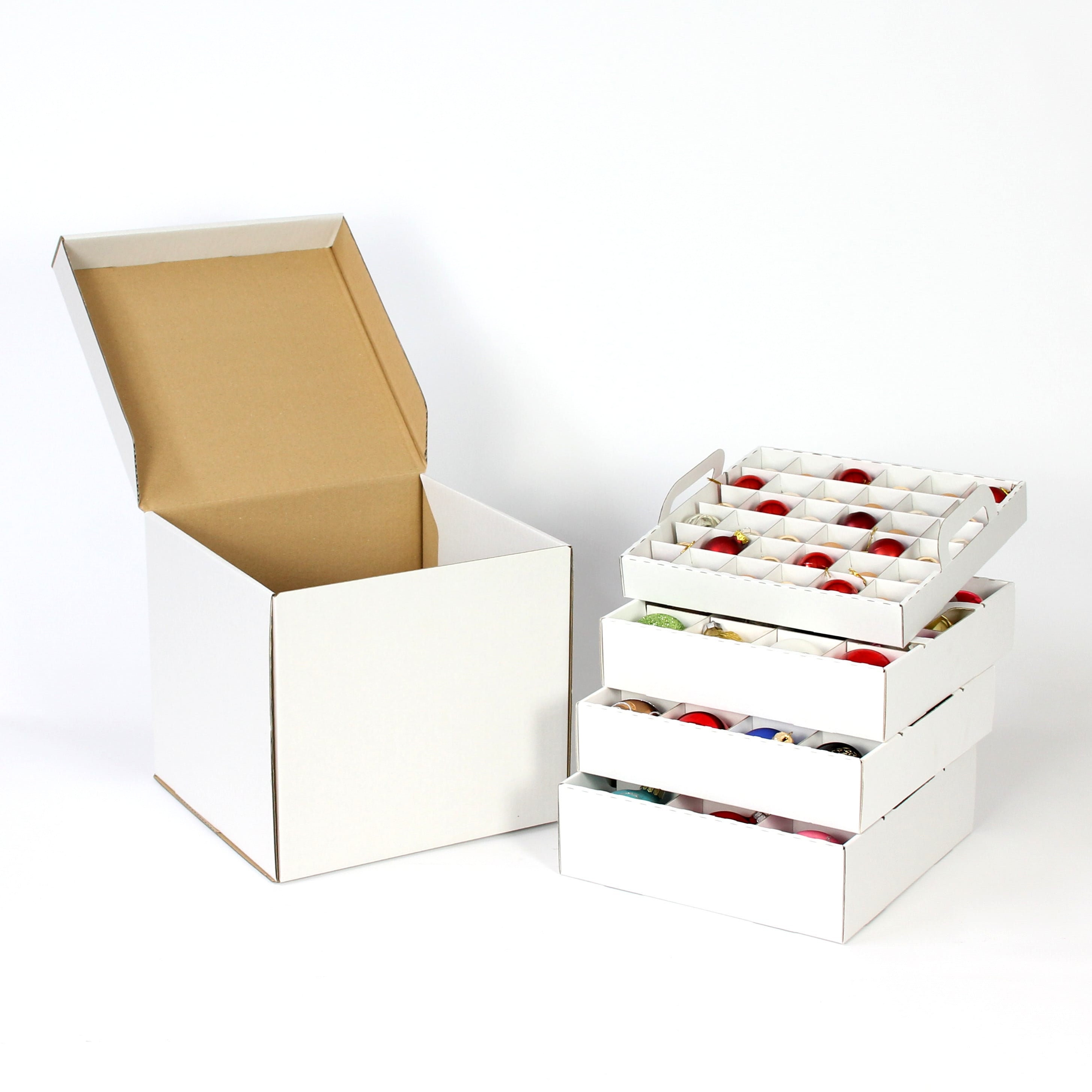 Weihnachtskugel Aufbewahrung Box für mittlere Kugeln bis 6 cm Duchmesser in  weiß