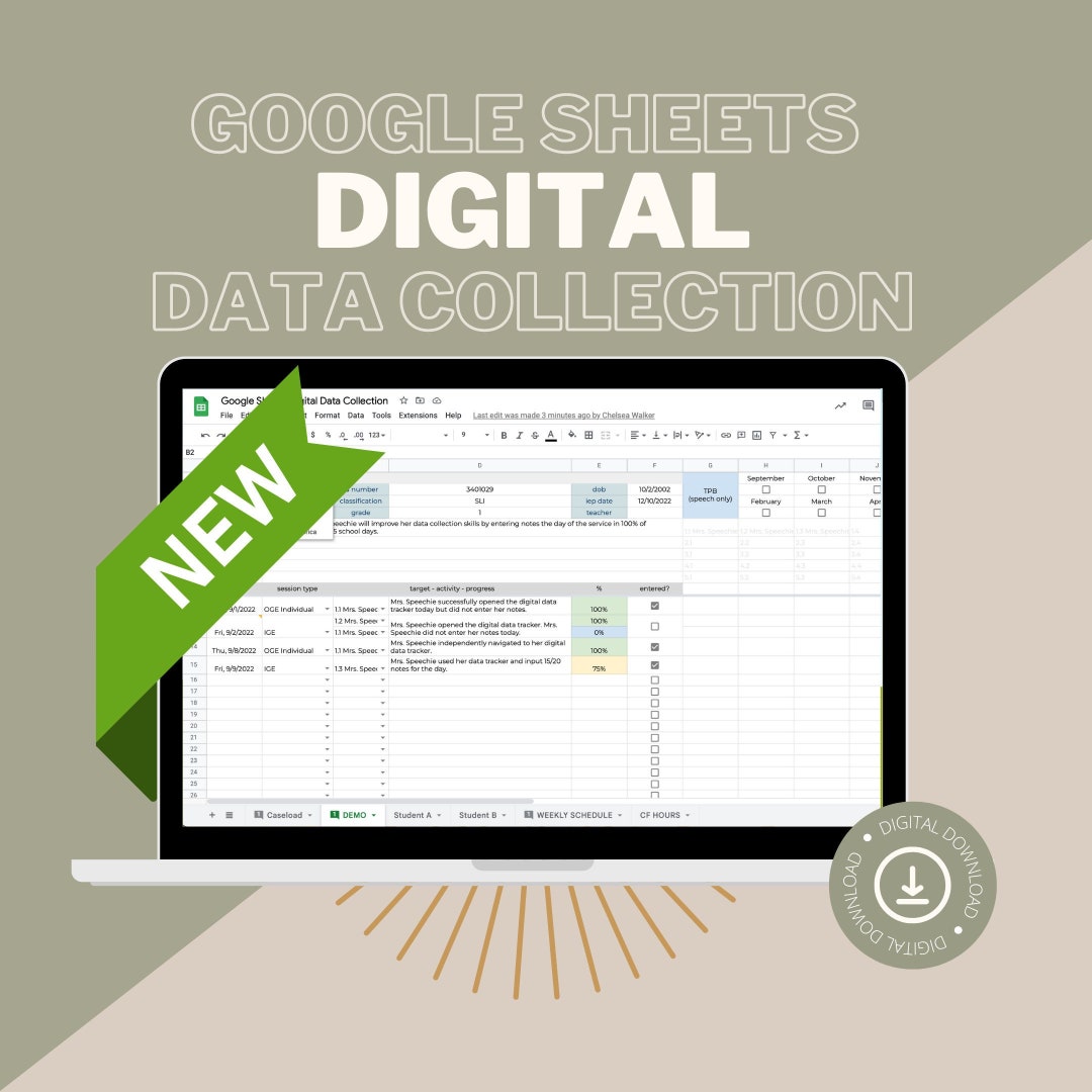 Digital Data Collection (EXCEL and GOOGLE SHEETS) - Etsy